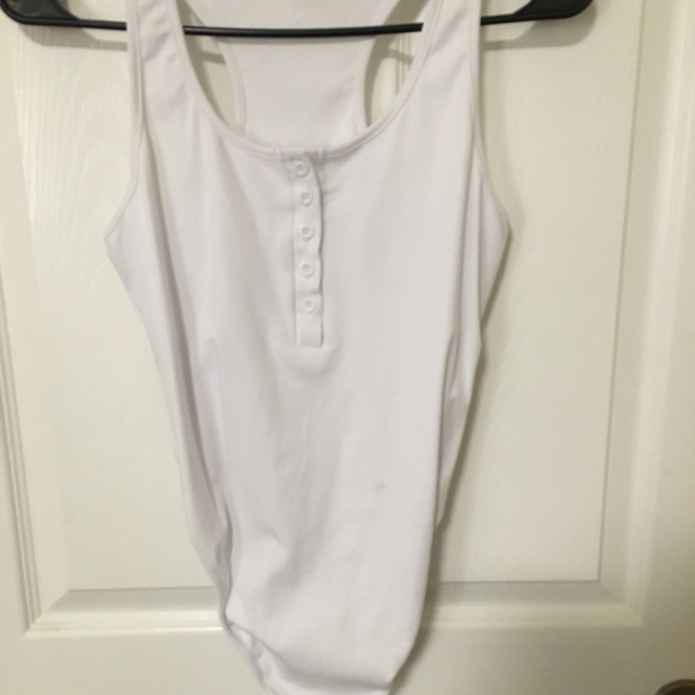 White botton bodysuit